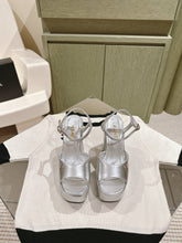 CC HIGH SANDAL SILVER CALFSKIN